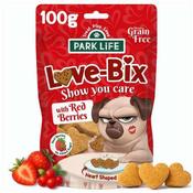 Park Life Love Bix Heart Shaped Biscuits Red Berries Dog Treat 100g image