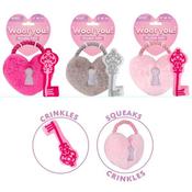 Smart Choice Pink Woof You Plush Heart Dog Toy with Lock 17cm