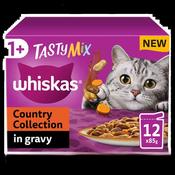 WHISKAS® 1+ Adult Cat Pouches Tasty Mix Country Collection In Gravy 85g X 12 Multipack