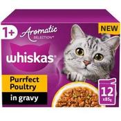 WHISKAS® 1+ Aromatic Selection Purrfect Poultry Adult Pouches In Gravy 85g X 12 Multipack