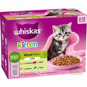 WHISKAS® Kitten Wet Cat Food 2-12 Months Mixed Menu in Jelly 12 x 85g Pouches
