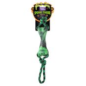 Smart Choice Halloween Spooky Tugger Rubber &amp; Rope Bone Dog Toy 51cm Green &amp; Black image