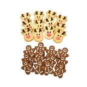 Happy Pet Christmas Reindeer &amp; Gingerbread Festive Dog Biscuits 24pc 4x4.5cm
