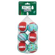 Kong Christmas Squeak Tennis Balls 6pk Dog Toy Med
