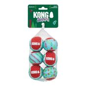 Kong Christmas Squeak Tennis Balls 6pk Dog Toy Small