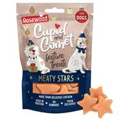 Rosewood Cupid & Comet Meaty Stars Dog Treats 100g - 90% Chicken, Rawhide-Free, High Protein, Festive Treats for All Dog Sizes