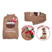 Smart Choice Christmas Brown Little Pudding Pet Jumper Medium 40cm