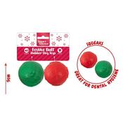 Smart Choice Christmas Festive Rubber Squeaky Ball Dog Toy 2Pck