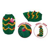 Smart Choice Christmas Green Tree Pet Jumper with Bobbles Small 30cm
