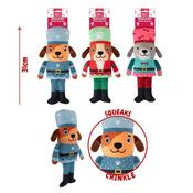Smart Choice Christmas Plush Nutcracker 31cm Dog Toy (Blue/Green/Red)