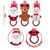Smart Choice Christmas Plush &amp; Rope 30cm Dog Toy (Santa Paws/Ralph Reindeer/Sid Snowman)