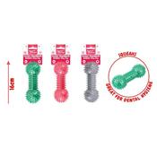 Smart Choice Christmas Rubber Spikey Dumbbell 16cm Dog Toy (Red/Green/Silver)
