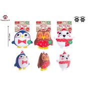 Smart Choice Christmas Squeaky/Crinkle Plush Animal Dog Toy (Penguin/Owl/Polar)