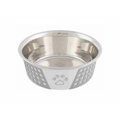 Pet feeding dish Trixie Blue White Grey Silicone Stainless steel 750 ml 0,75 L image