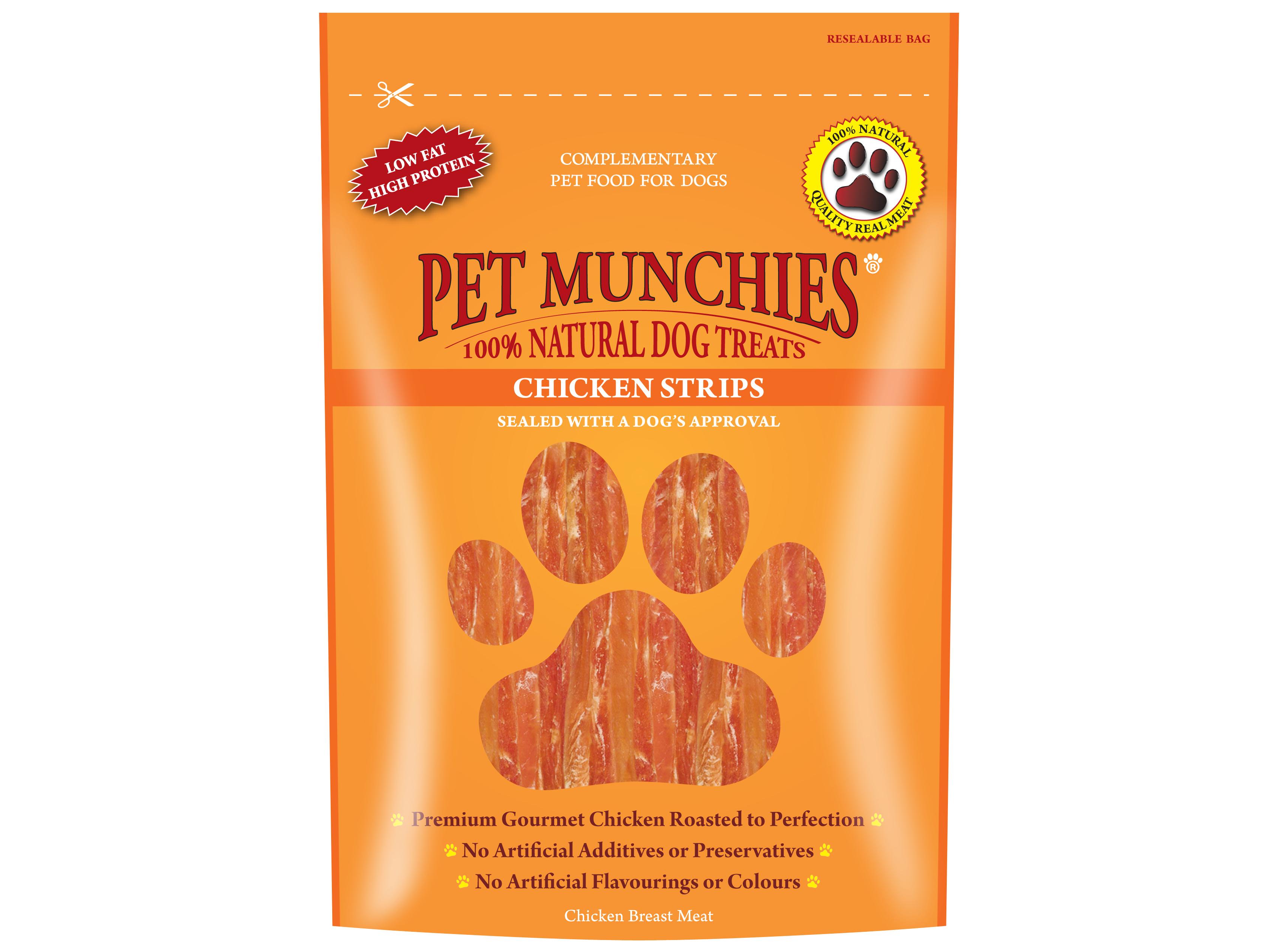 Pet Munchies Chicken Strips Size 90g 100% Natural Dog Treats No Artificial Additives or Preservatives