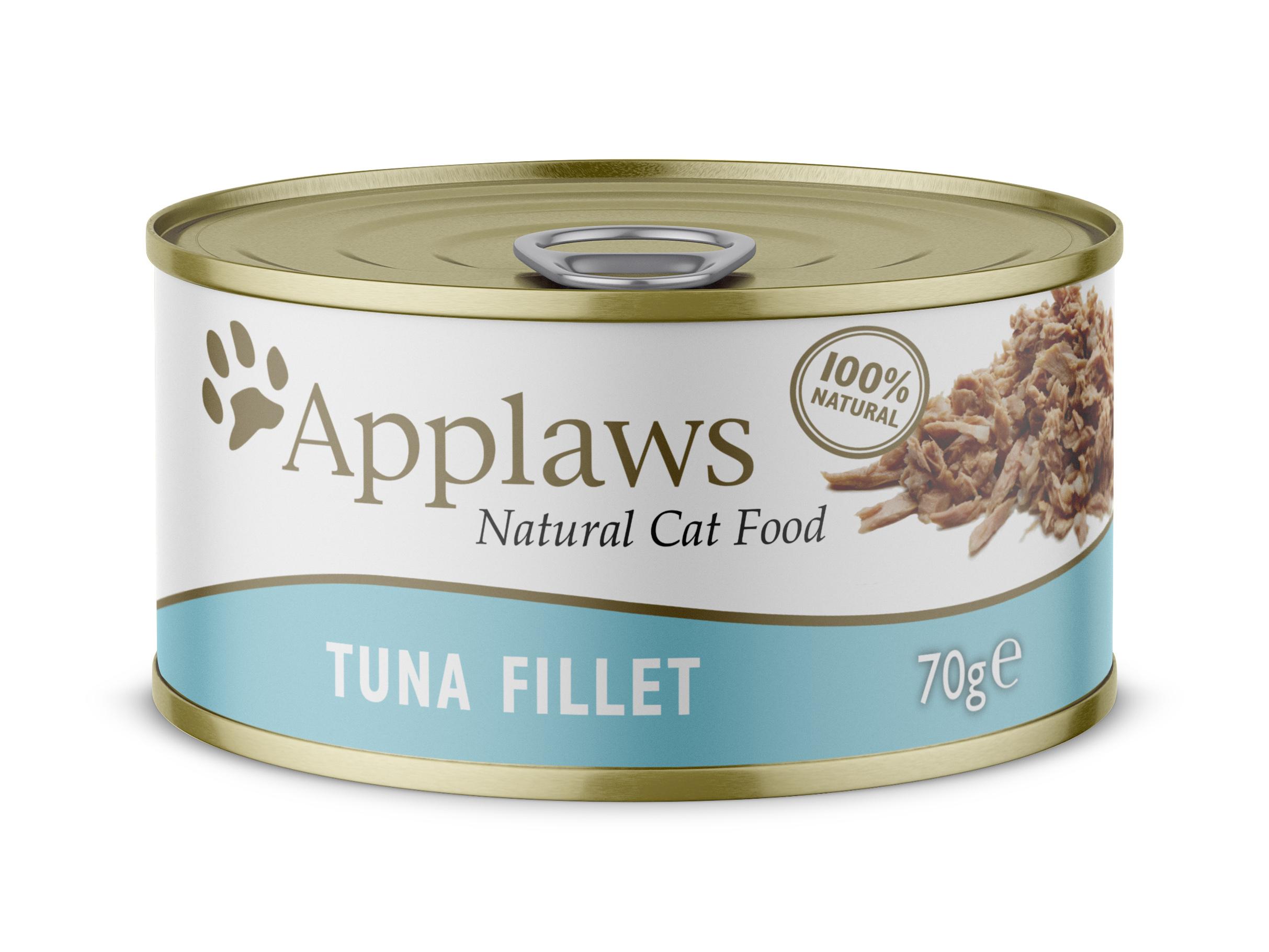 Applaws Tuna Fillet Cat Food Tin 70g - 100% Natural, High Quality Protein, No Additives