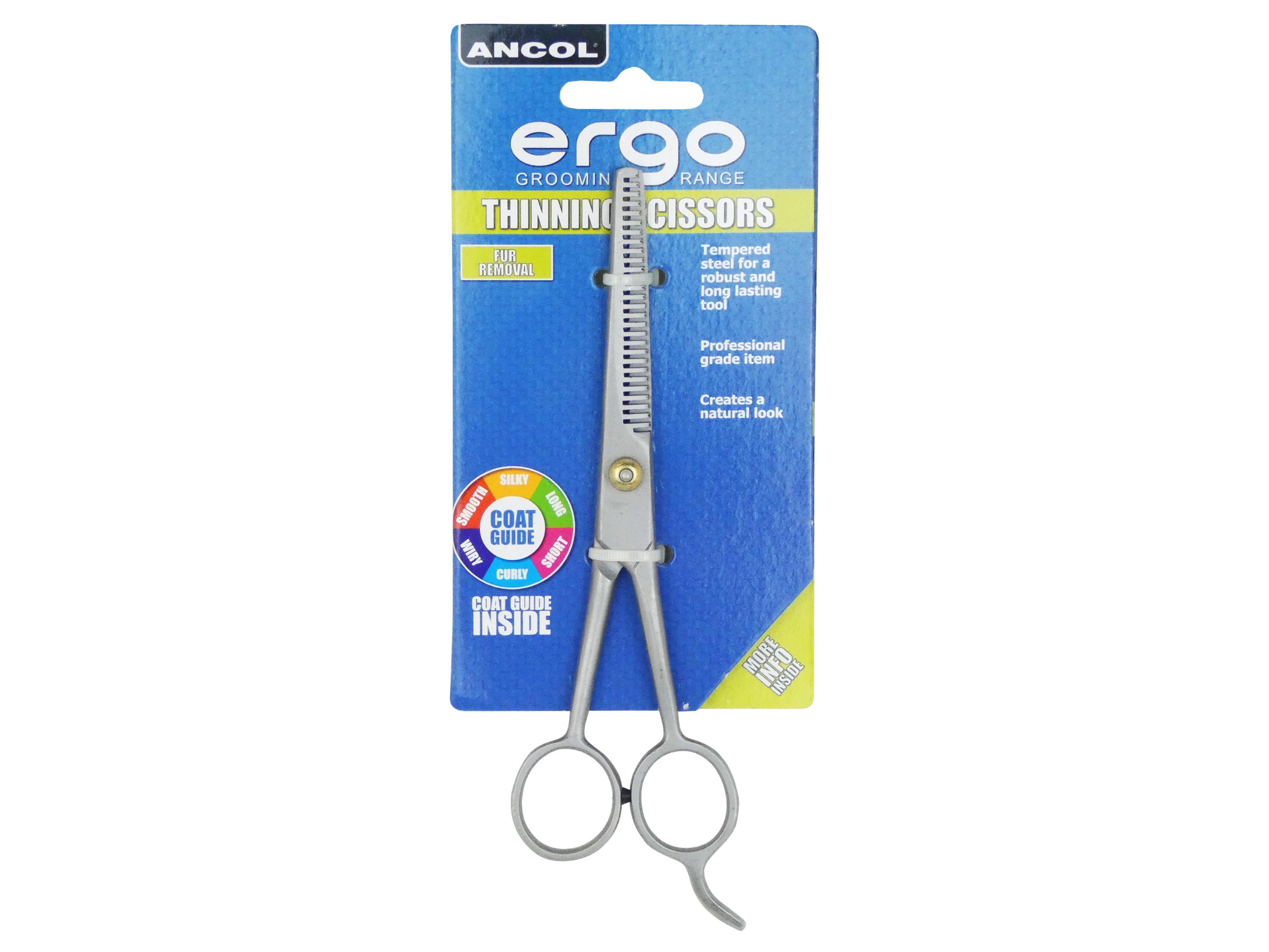 ANCOL Ergo Thinning Scissors for Fur Removal, Tempered Steel, Professional Grade