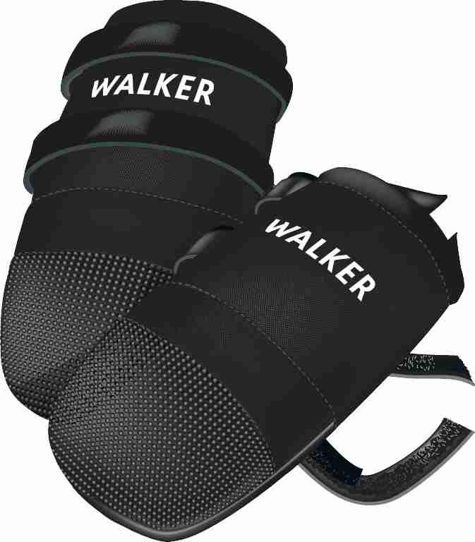 TRIXIE Walker Care Protective Boots XL Black Polyester with Vinyl Sole and Hook and Loop Fastener for Dogs