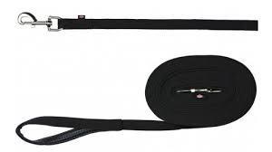 TRIXIE Tracking Lead Cotton M-L 10m Black with Padded Hand Loop