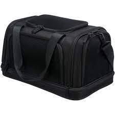 TRIXIE Black Airline Carrier 28 X 25 X 44 CM Up to 7KG EVA Polyester with Mesh Panels and Multiple Openings
