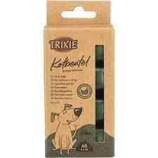 TRIXIE Compostable Dog Poop Bags Made from Corn Starch, 40 Bags (4 Rolls of 10)