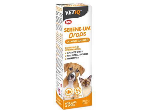 VetIQ Serene-UM Calming Drops for Cats & Dogs - Size 100ml - Anxiety, Noise Phobias, Fireworks