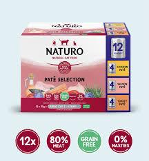 Naturo Cat Paté Pouch Selection 12 x 85g Grain Free Meat