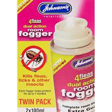 Johnsons 4fleas Dual Action Room Fogger Twin Pack 2x100ml - Kills fleas, ticks & other insects, Protects for up to 7 months