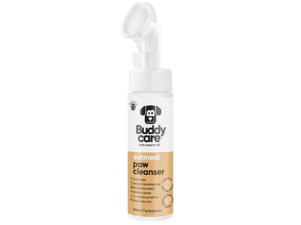 BUDDYCARE Oatmeal Paw Cleaner 200ml for Sensitive Skin - Travel Friendly, Instant Clean, Hydrating, Soothing, Vegan, Cruelty Free, SLS/Paraben/Sulphate Free with Pro Vitamin B5