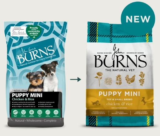 Burns Puppy Mini Chicken & Rice 2kg Dog Food - Holistic Nutrition, Hypoallergenic