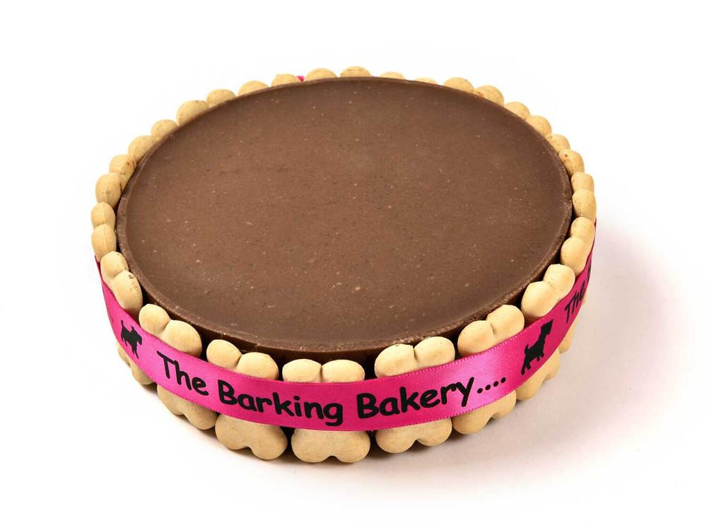 Barking Bakery Yappy Birthday Dog Treat Biscuit with Dog Party Hat Design, Red Balloons, Stars, and 'Yappy Birthday!' Text