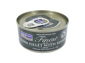 FISH 4 CATS TUNA &amp; SEAWEED 70G CAT FOOD TIN image