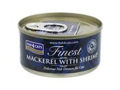 FISH 4 CATS MACKEREL &amp; SHRIMP 70G CAT FOOD TIN image