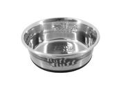 CHEEKO EMBOSSED S/STEEL DOG BOWL 450ML 14CM image
