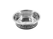 CHEEKO EMBOSSED S/STEEL CAT BOWL 250ML 11CM image