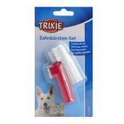 TRIXIE TOOTHBRUSH SET DOG/CAT 6CM 2PCS image