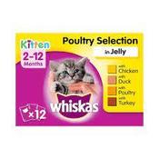 WHISKAS® Kitten Poultry Feasts in Jelly Wet Kitten Food Pouches 12 x 85g image