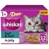 WHISKAS® Duo Surf &amp; Turf in Jelly 1+ Adult Wet Cat Food Pouches 12 x 85g image