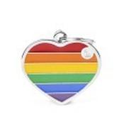 Rainbow Big Heart ID Tag image