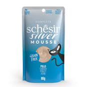 SCHESIR SIVER 11+ CAT FOOD  Chicken in mousse 80g in pouch image