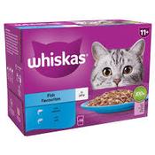WHISKAS® 11+ Fish Favourites Senior Wet Cat Food Pouches in Jelly 12 x 85g image