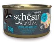 SCHESIR after dark cat food Chicken With Quail Egg in broth 80g in can image