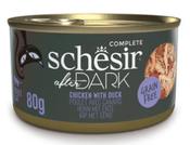 SCHESIR after dark cat food Chicken With Duck in broth 80g in can image