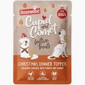 CUPID &amp; COMET CHRISTMAS DINNER TOPPER FOR DOGS