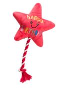 DOG BIRTHDAY PLUSH TOY Star balloon with rope toy image