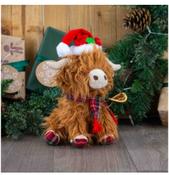ANCOL Festive Fergus Highland Cow Christmas Dog Toy