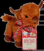 Good Boy Highland Cow with Tartan Bow Dog Toy image