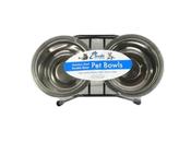 Stainless Steel Double Pet Bowl 250ml x 2 image