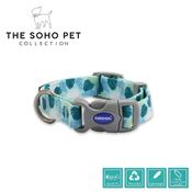 Soho Leaf Pattern Blue Dog Collar image