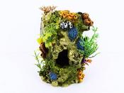 Classic Coral Stone With Plants Aquarium Ornament 136mm image